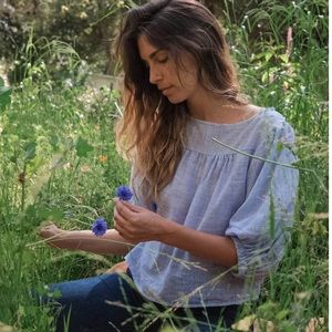 CHRISTY DAWN Aya top in Mayan blue stripe